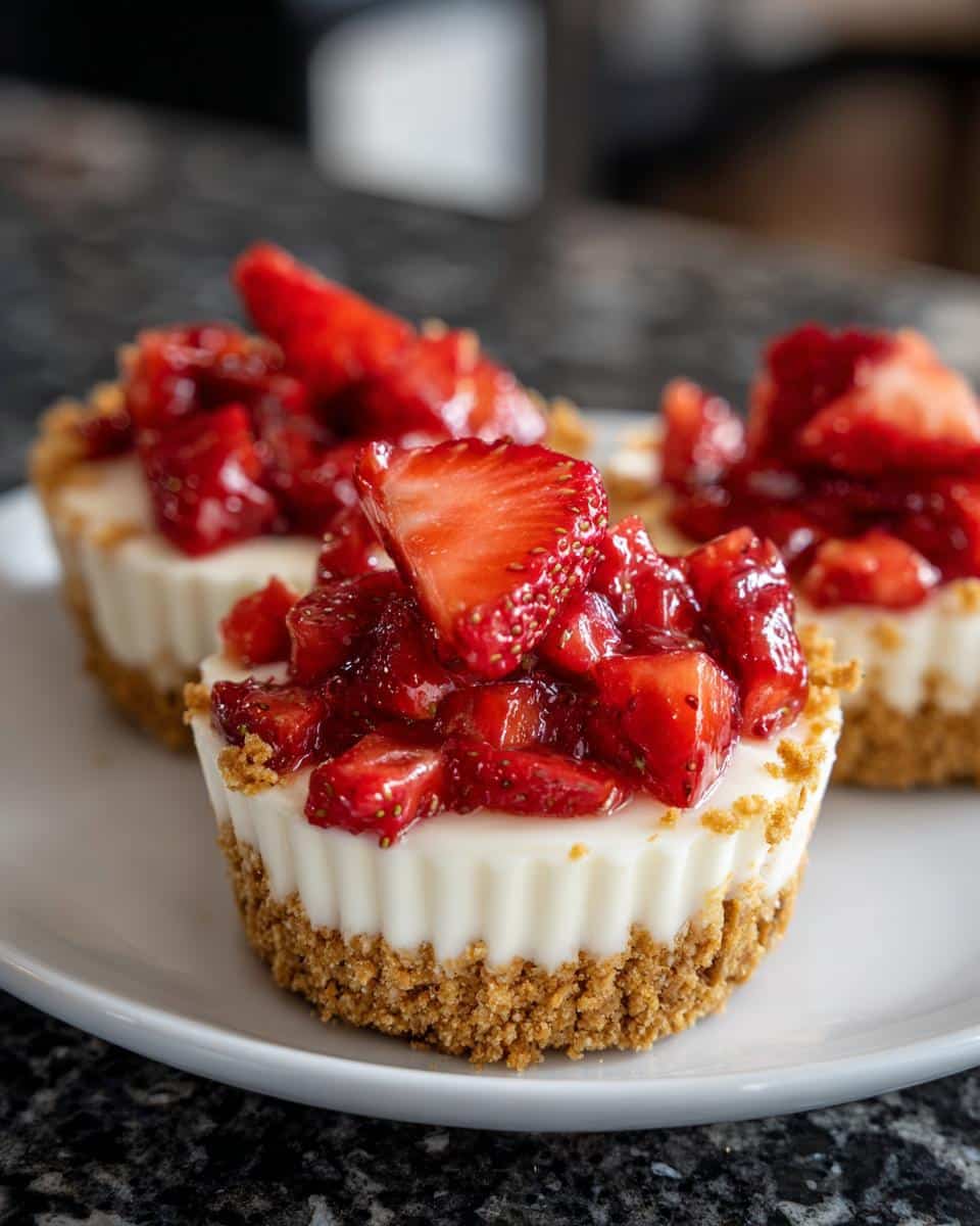 Mini strawberry cheesecake cups - detail 3