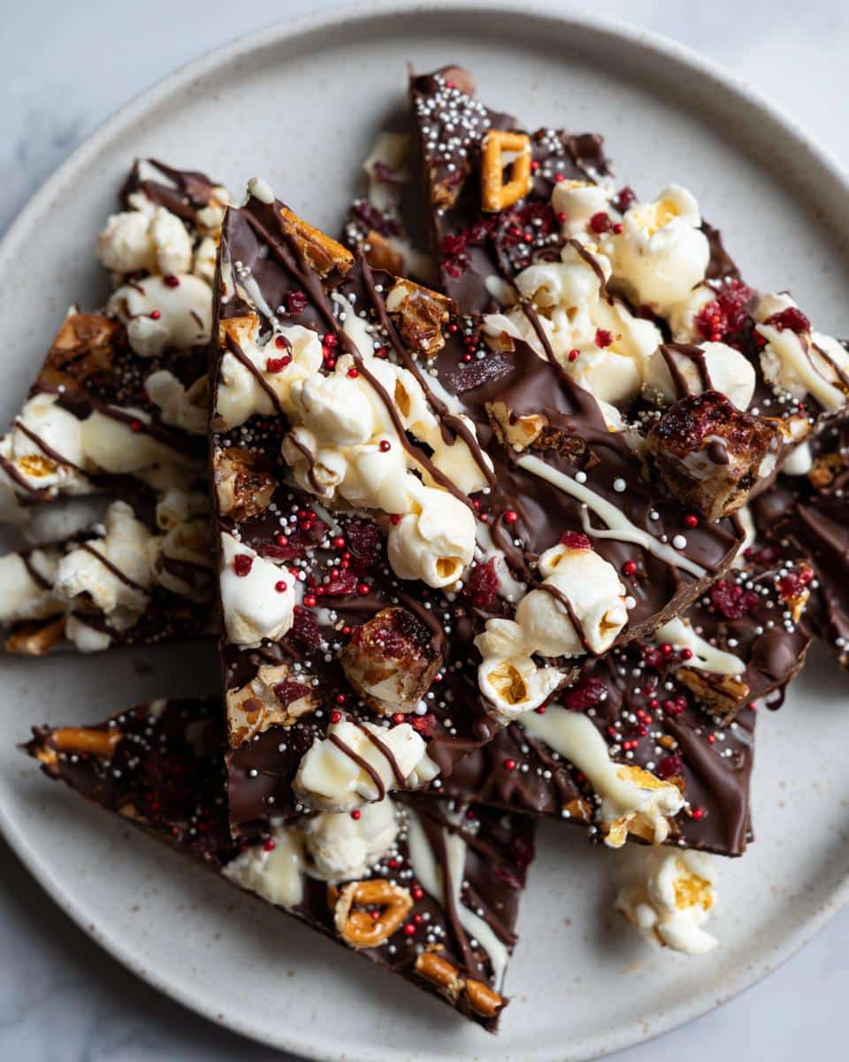 New Year Festive Popcorn Chocolate Bark - detail 2