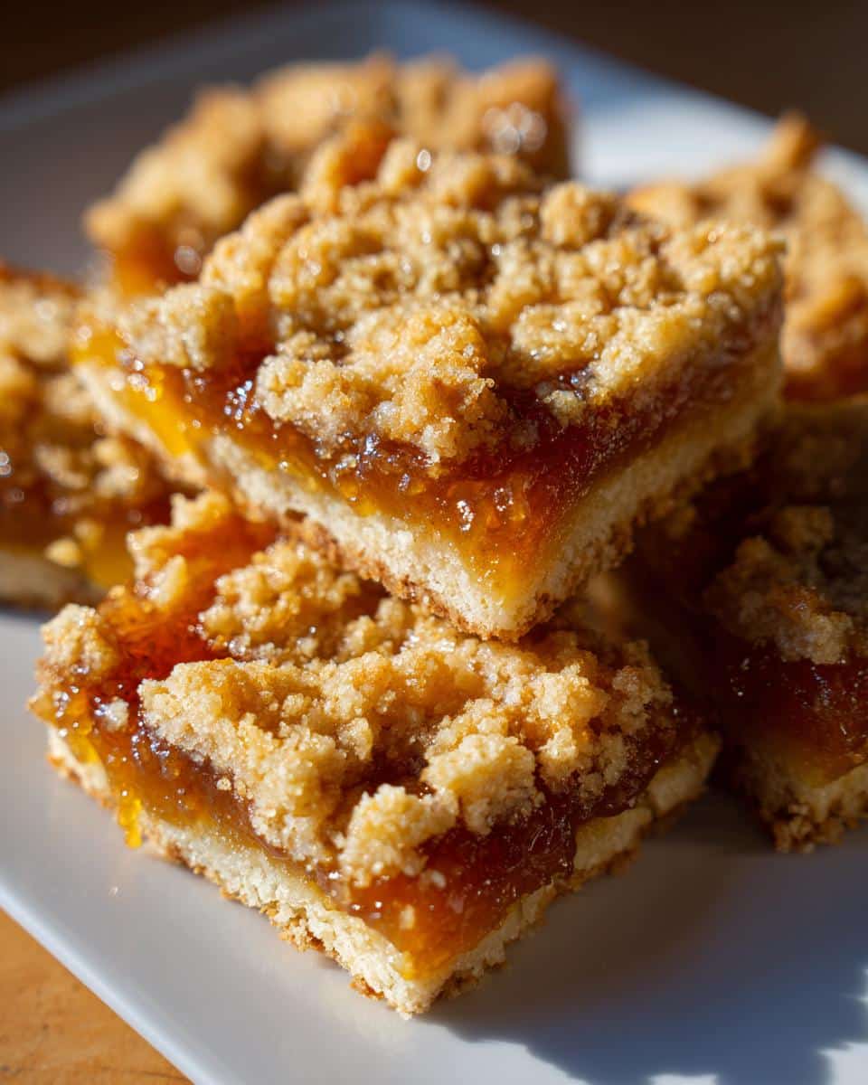 New Year Ginger Peach Crumb Bars - detail 1
