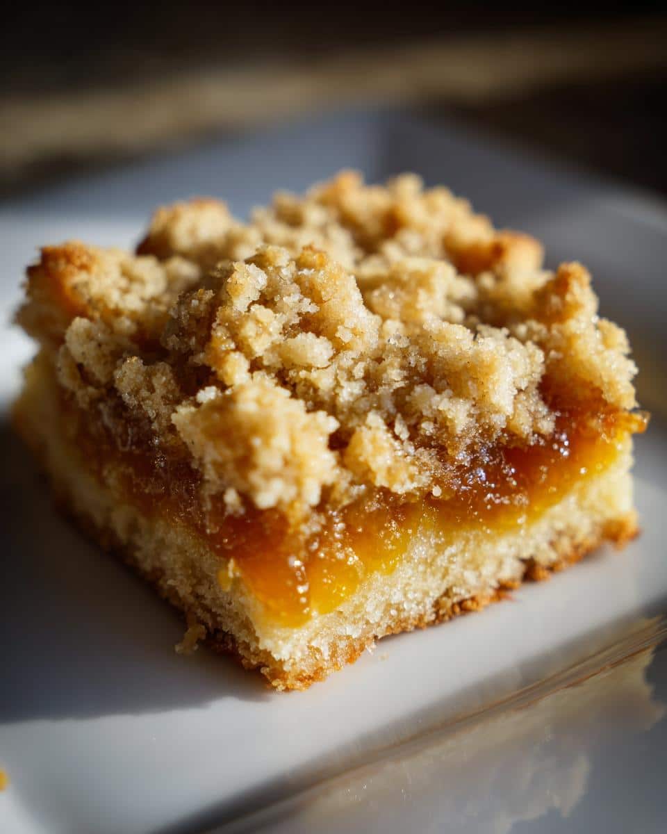 New Year Ginger Peach Crumb Bars - detail 2