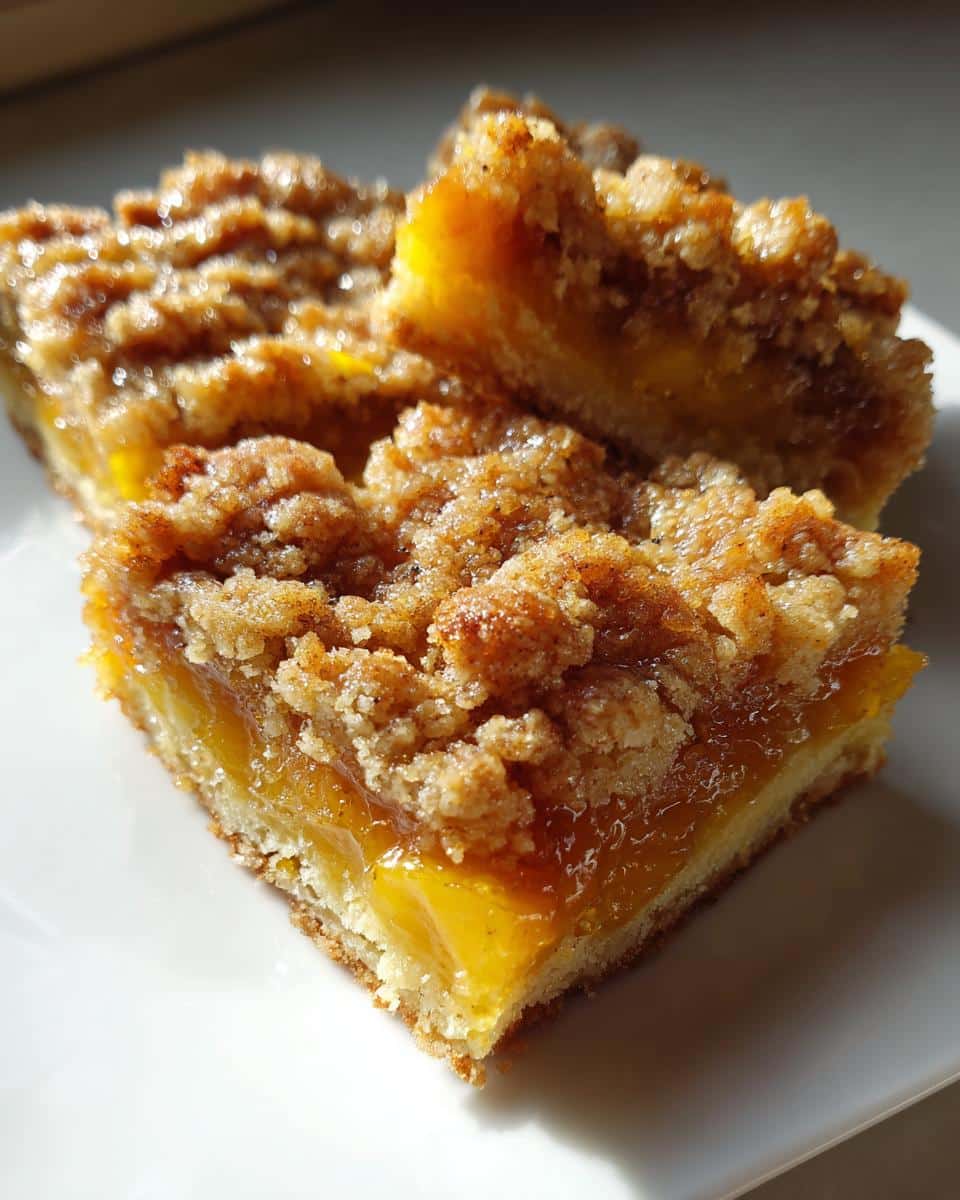 New Year Ginger Peach Crumb Bars - detail 3