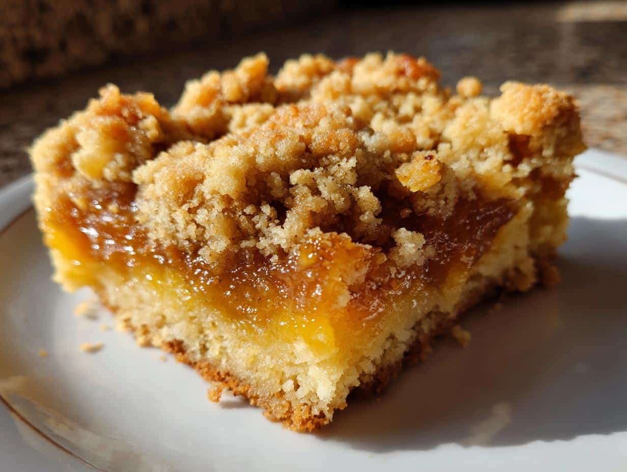 New Year Ginger Peach Crumb Bars