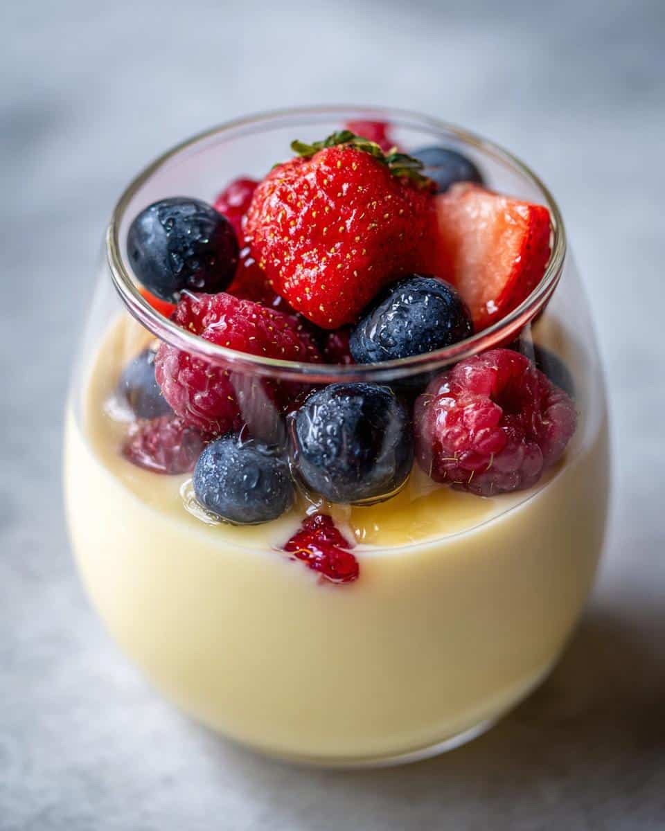 New Year Vanilla Panna Cotta with Mixed Berries - detail 1