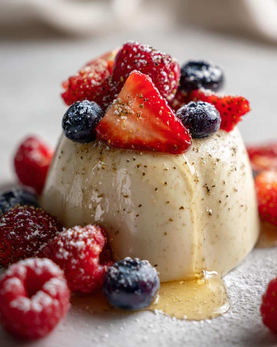 New Year Vanilla Panna Cotta with Mixed Berries - detail 2