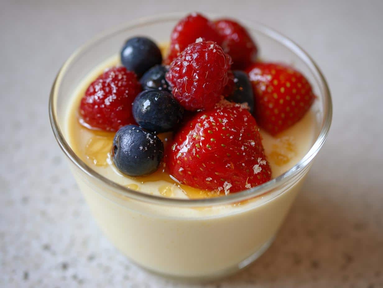 New Year Vanilla Panna Cotta with Mixed Berries