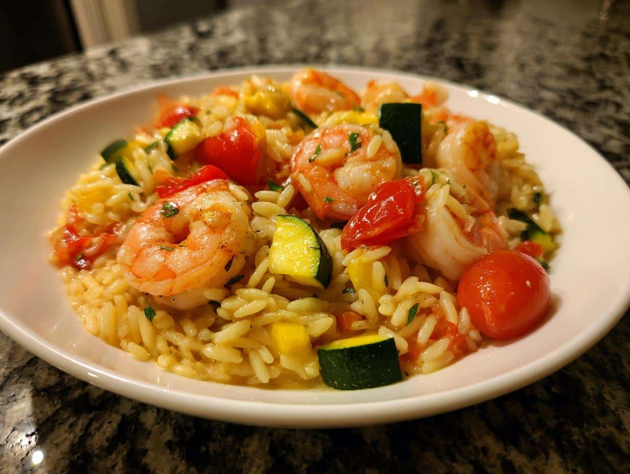 One-Pot Shrimp Orzo Primavera