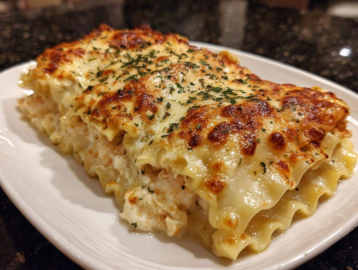 Shrimp Alfredo Lasagna Roll-Ups