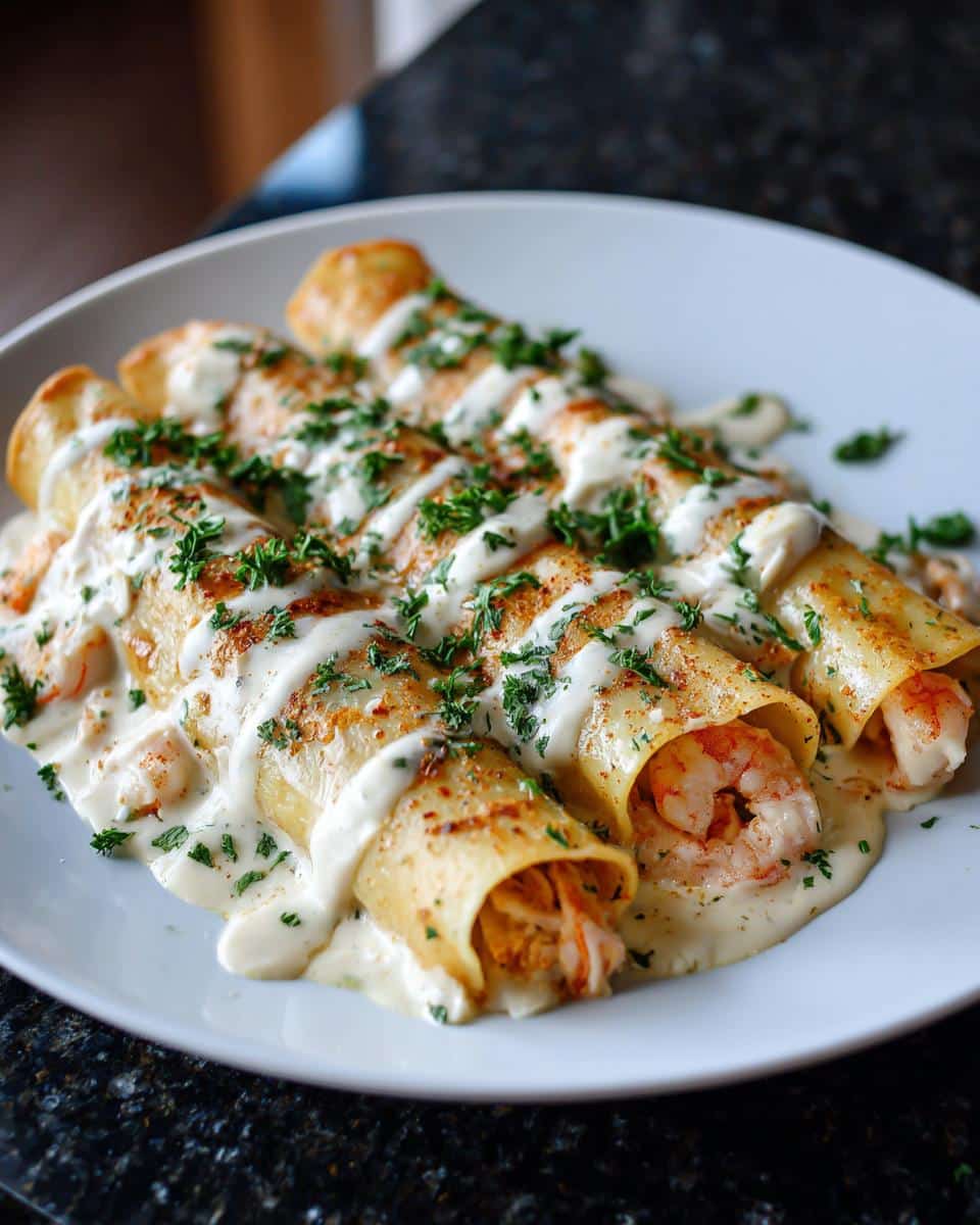 Shrimp Alfredo Stuffed Manicotti - detail 2
