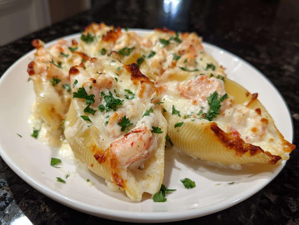 Shrimp Alfredo Stuffed Shells