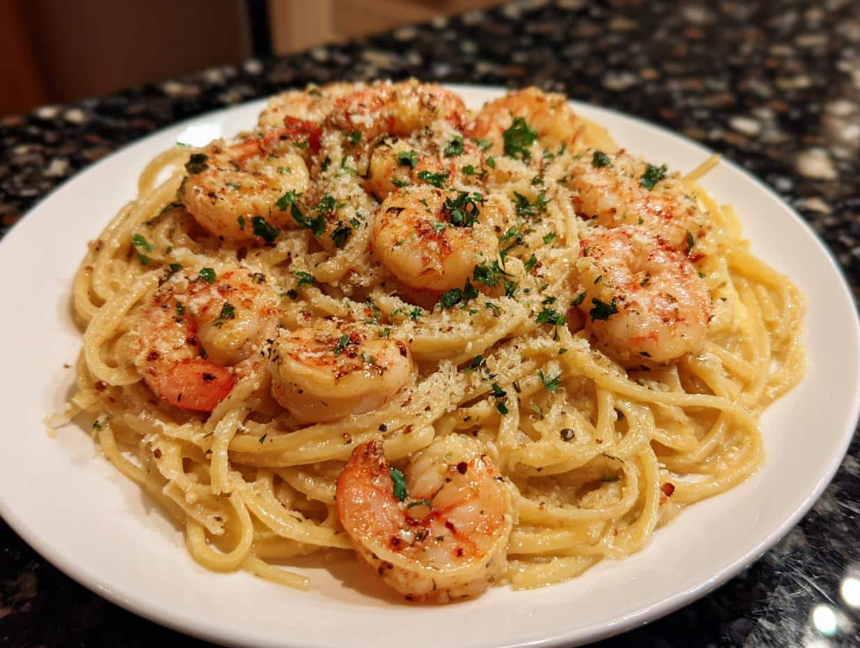 Shrimp Carbonara (No Pork Version)