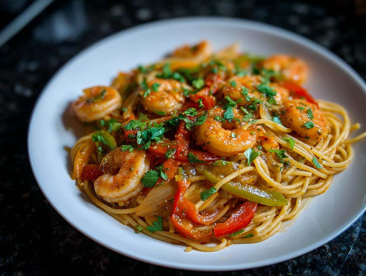 Shrimp Fajita Pasta No Pork