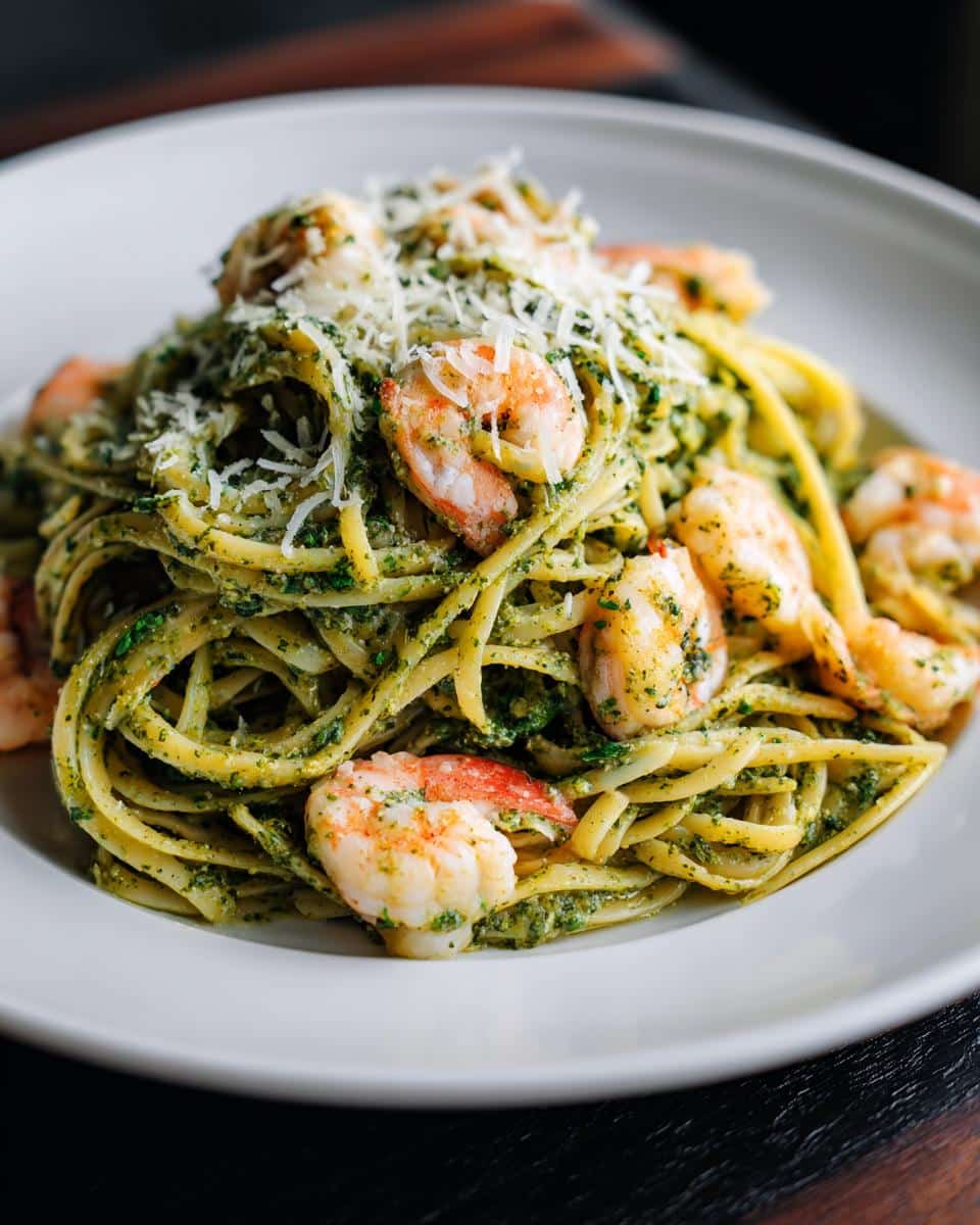 Shrimp Pesto Linguine - detail 2