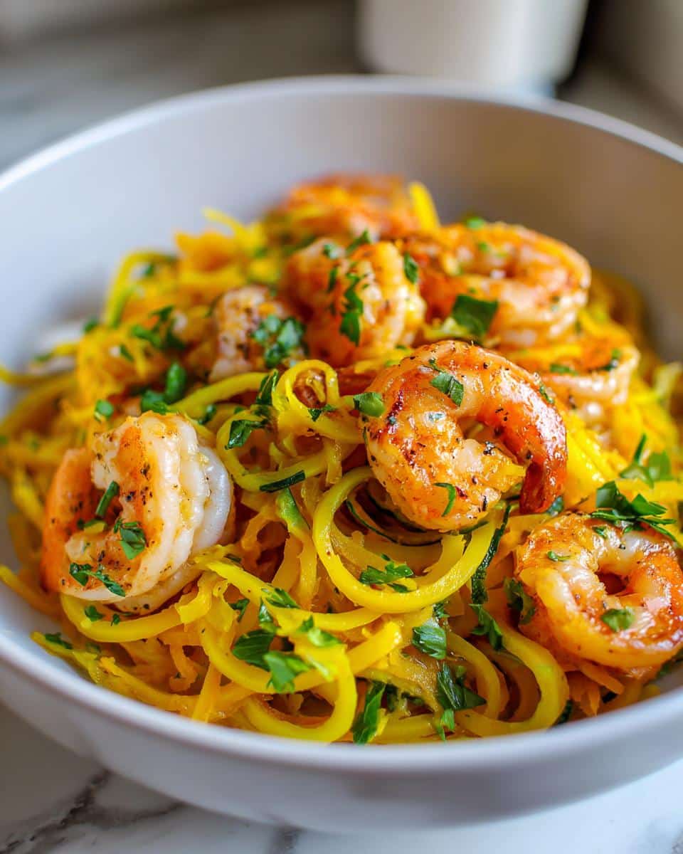 Shrimp Scampi with Butternut Squash Noodles - detail 1