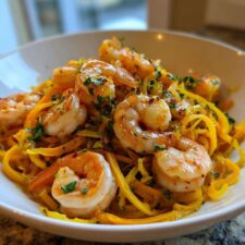 25-Minute Shrimp Scampi with Butternut Squash Noodles - Heavenly & Healthy