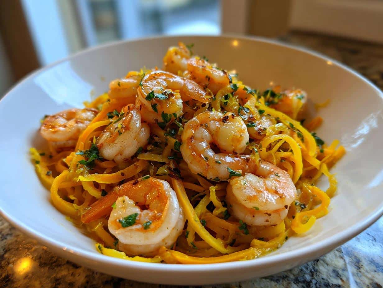 Shrimp Scampi with Butternut Squash Noodles