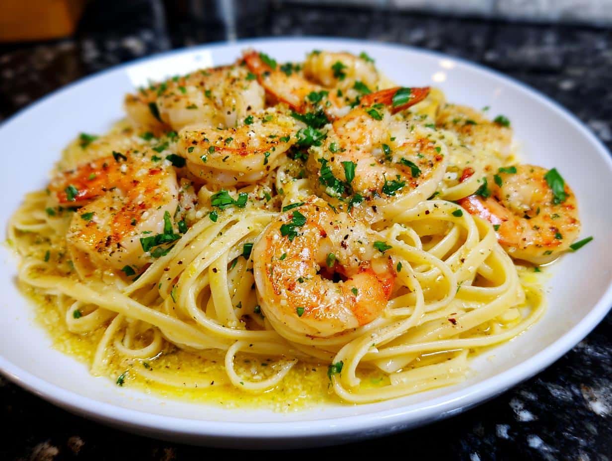 Shrimp Scampi–Style Linguine (Alcohol-Free)