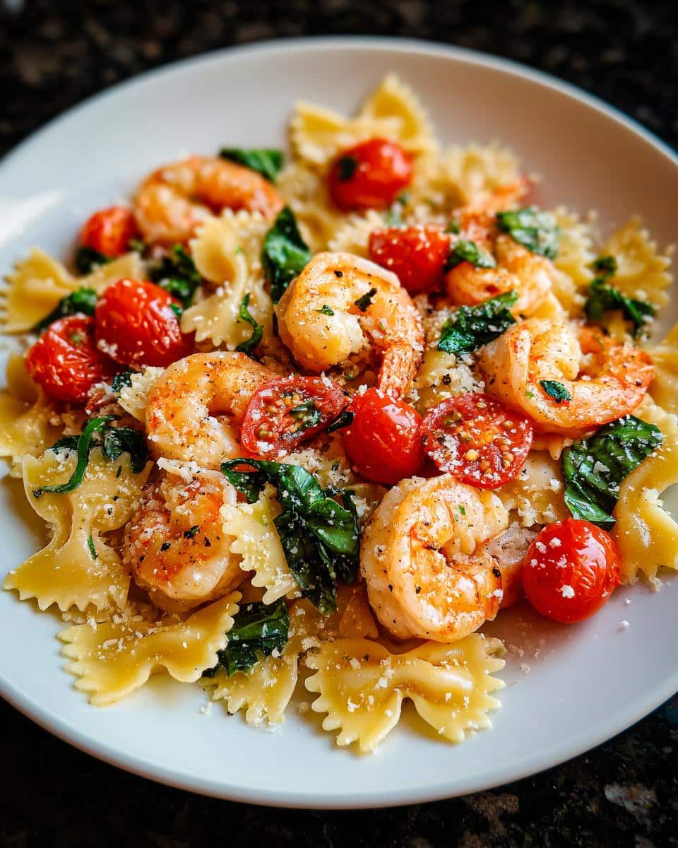 Shrimp Tomato Basil Bowtie Pasta - detail 2
