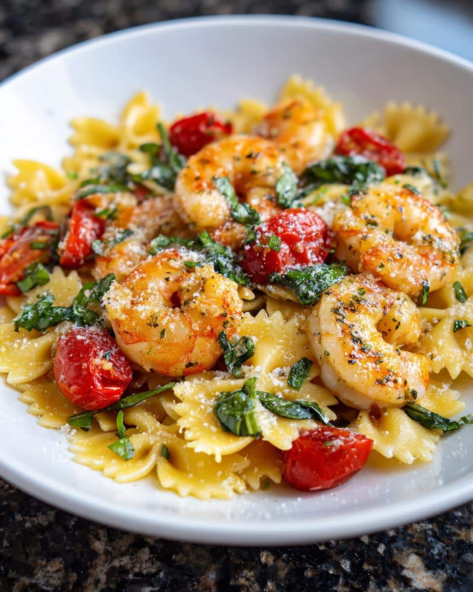 Shrimp Tomato Basil Bowtie Pasta - detail 4
