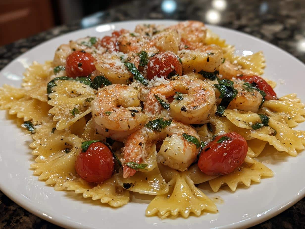 Shrimp Tomato Basil Bowtie Pasta