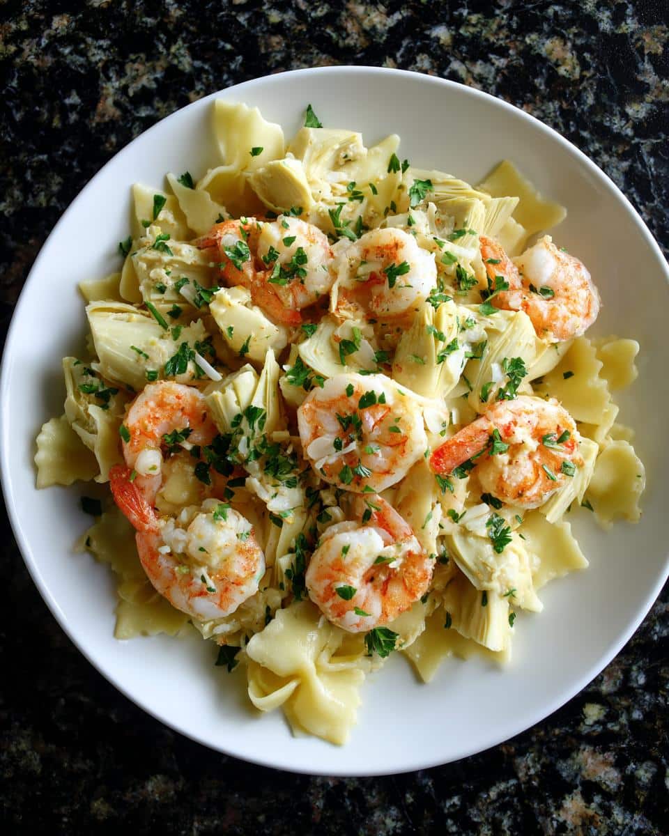 Shrimp and Artichoke Lemon Pasta - detail 4