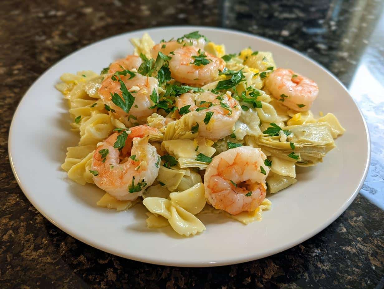 Shrimp and Artichoke Lemon Pasta
