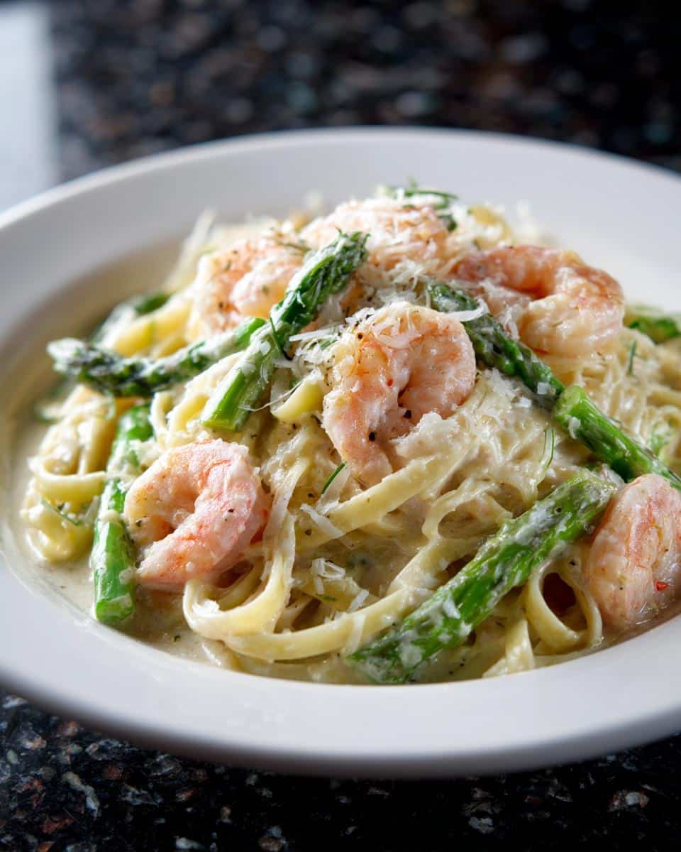 Shrimp and Asparagus Alfredo - detail 3
