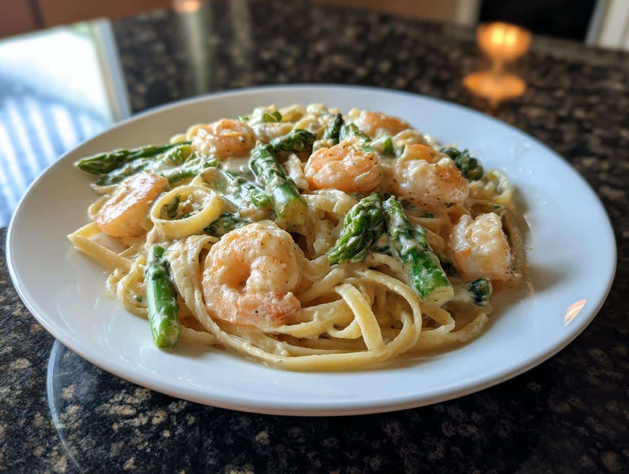Shrimp and Asparagus Alfredo