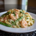 Shrimp and Asparagus Cream Cheese Pasta