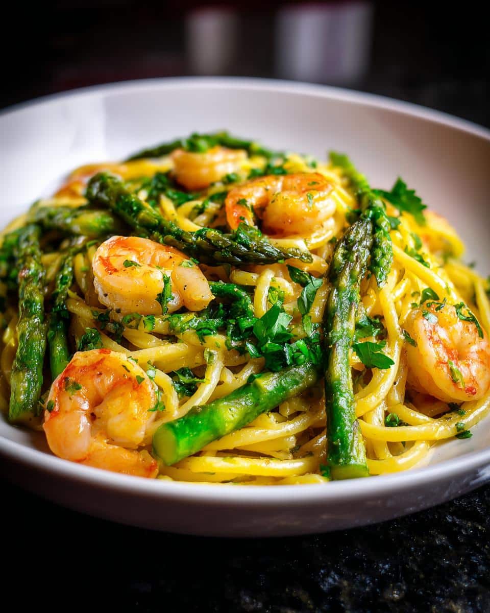 Shrimp and Asparagus Lemon Pasta - detail 1