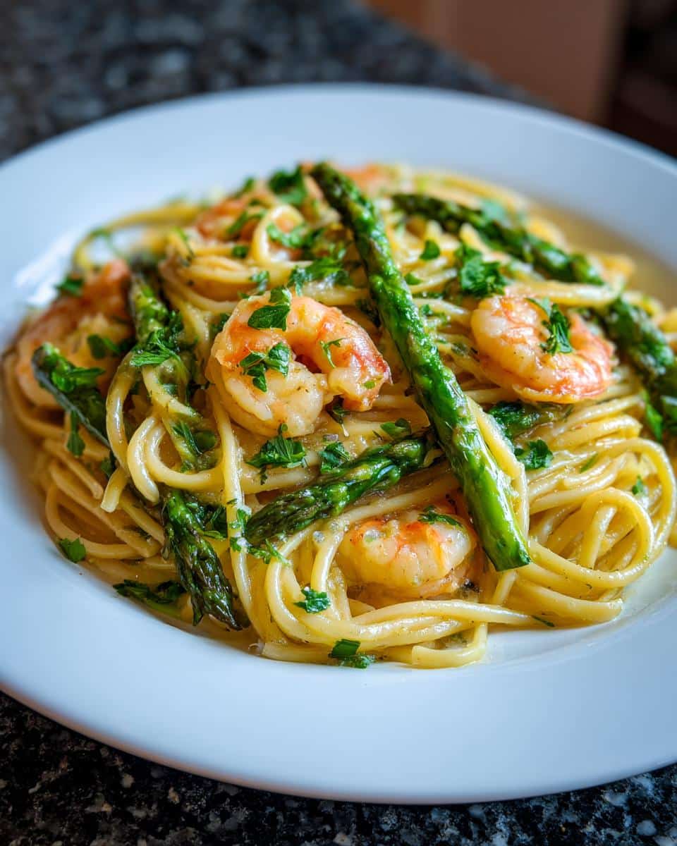 Shrimp and Asparagus Lemon Pasta - detail 3