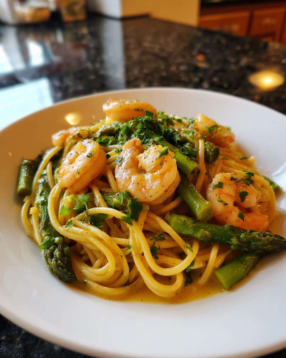 Shrimp and Asparagus Lemon Pasta - detail 4