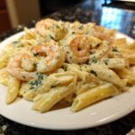 Shrimp and Basil Cream Penne