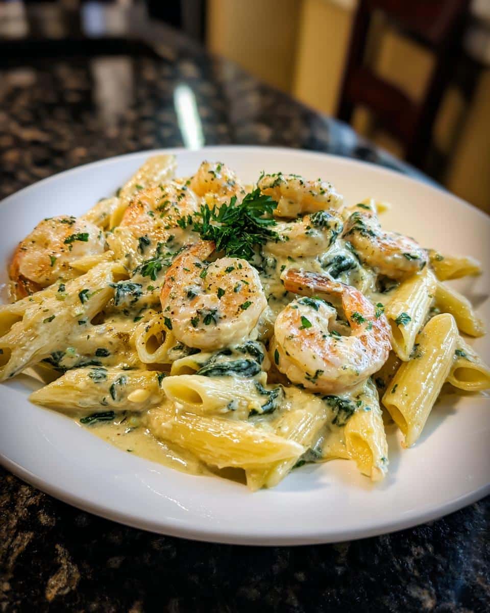 Shrimp and Basil Cream Penne - detail 2