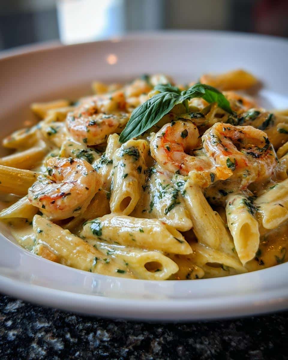 Shrimp and Basil Cream Penne - detail 4