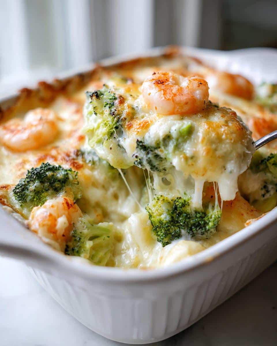 Shrimp and Broccoli Alfredo Bake - detail 1