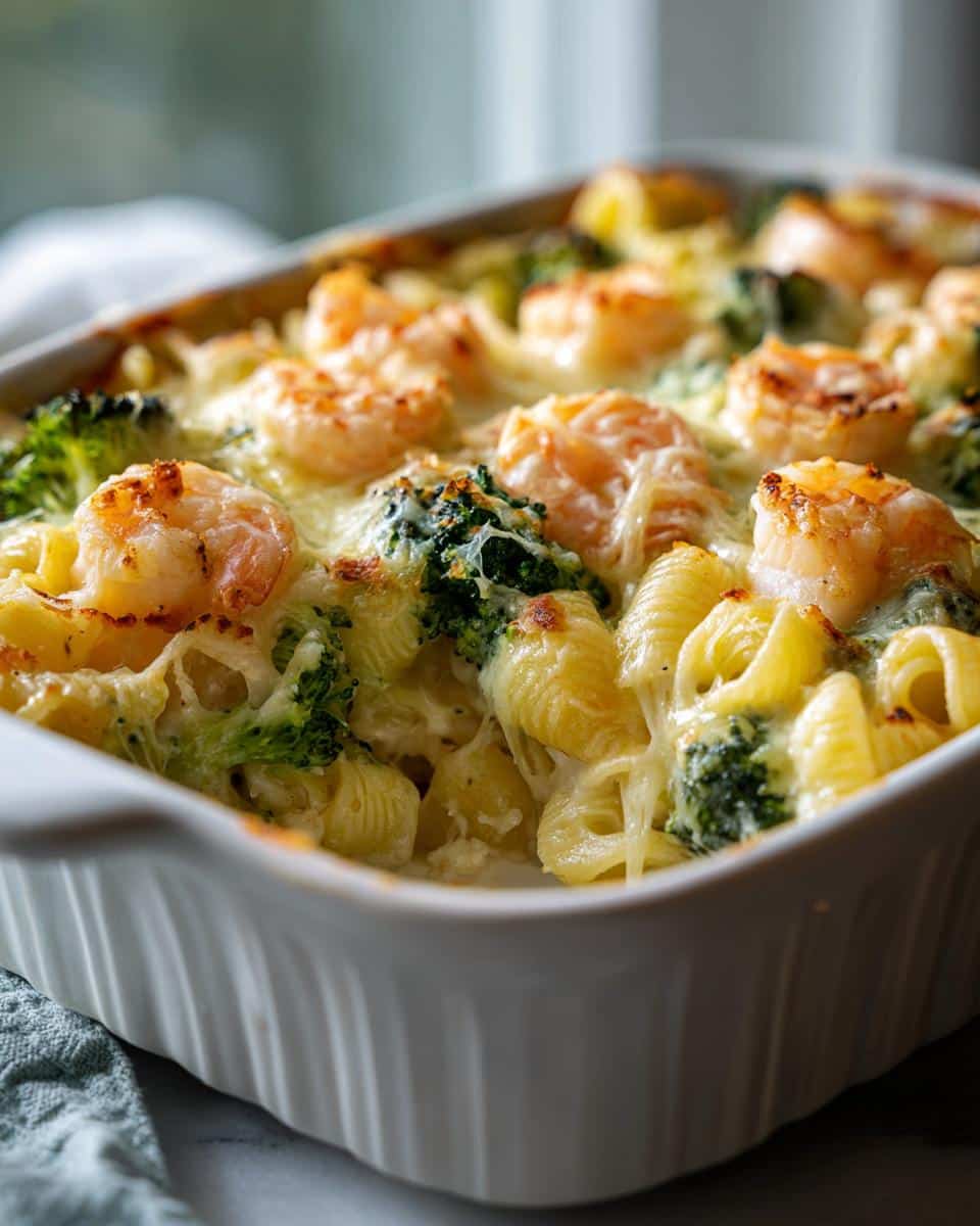 Shrimp and Broccoli Alfredo Bake - detail 2
