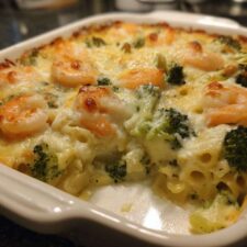 Irresistible 30-Minute Shrimp and Broccoli Alfredo Bake