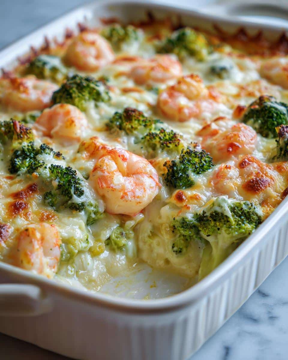Shrimp and Broccoli Alfredo Bake - detail 3