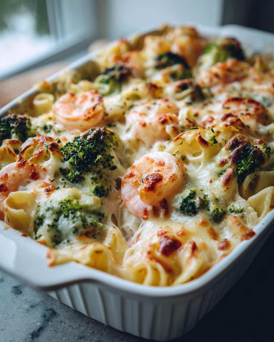Shrimp and Broccoli Alfredo Bake - detail 4