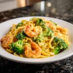 Shrimp and Broccoli Cheddar Pasta