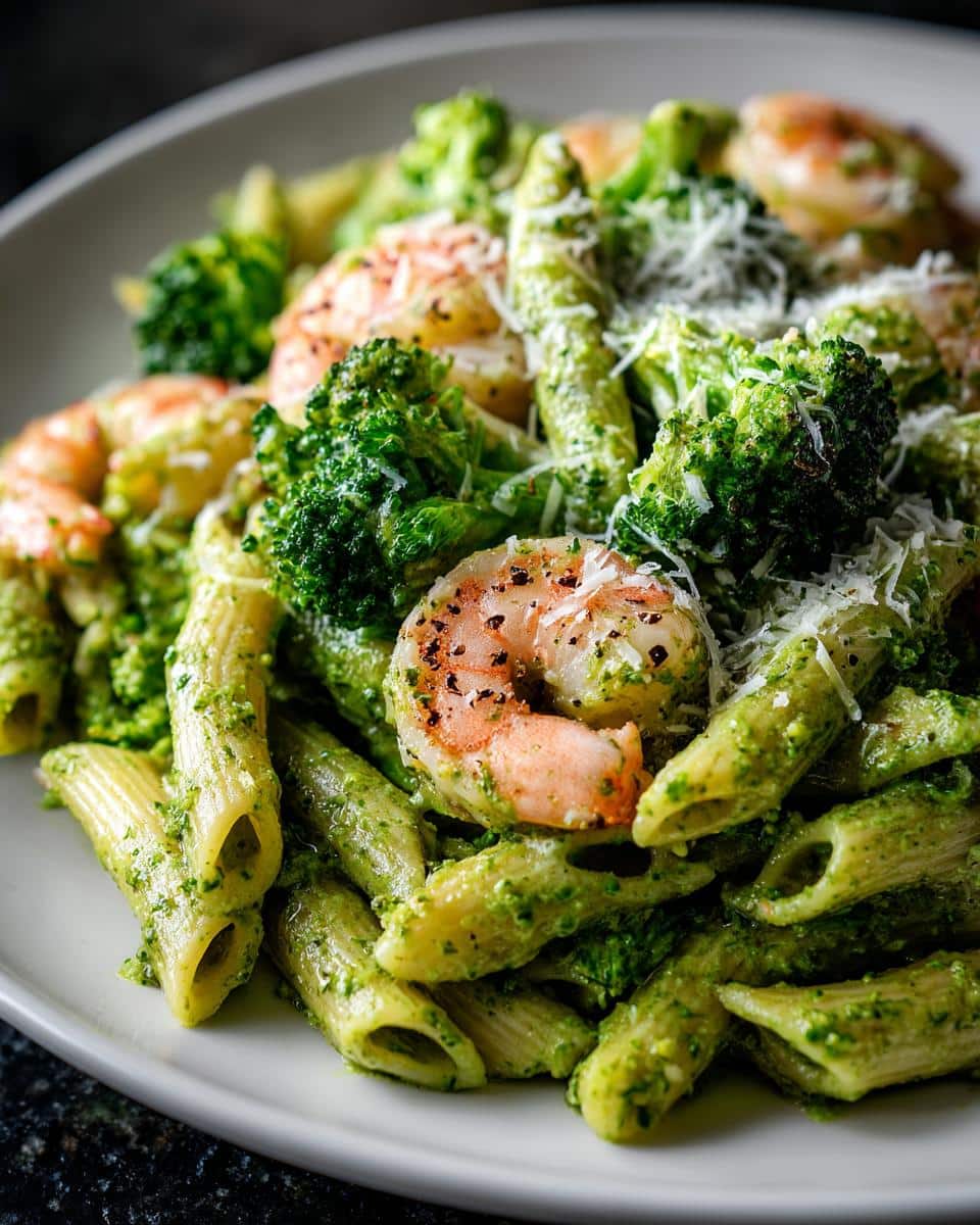 Shrimp and Broccoli Pesto Penne - detail 1