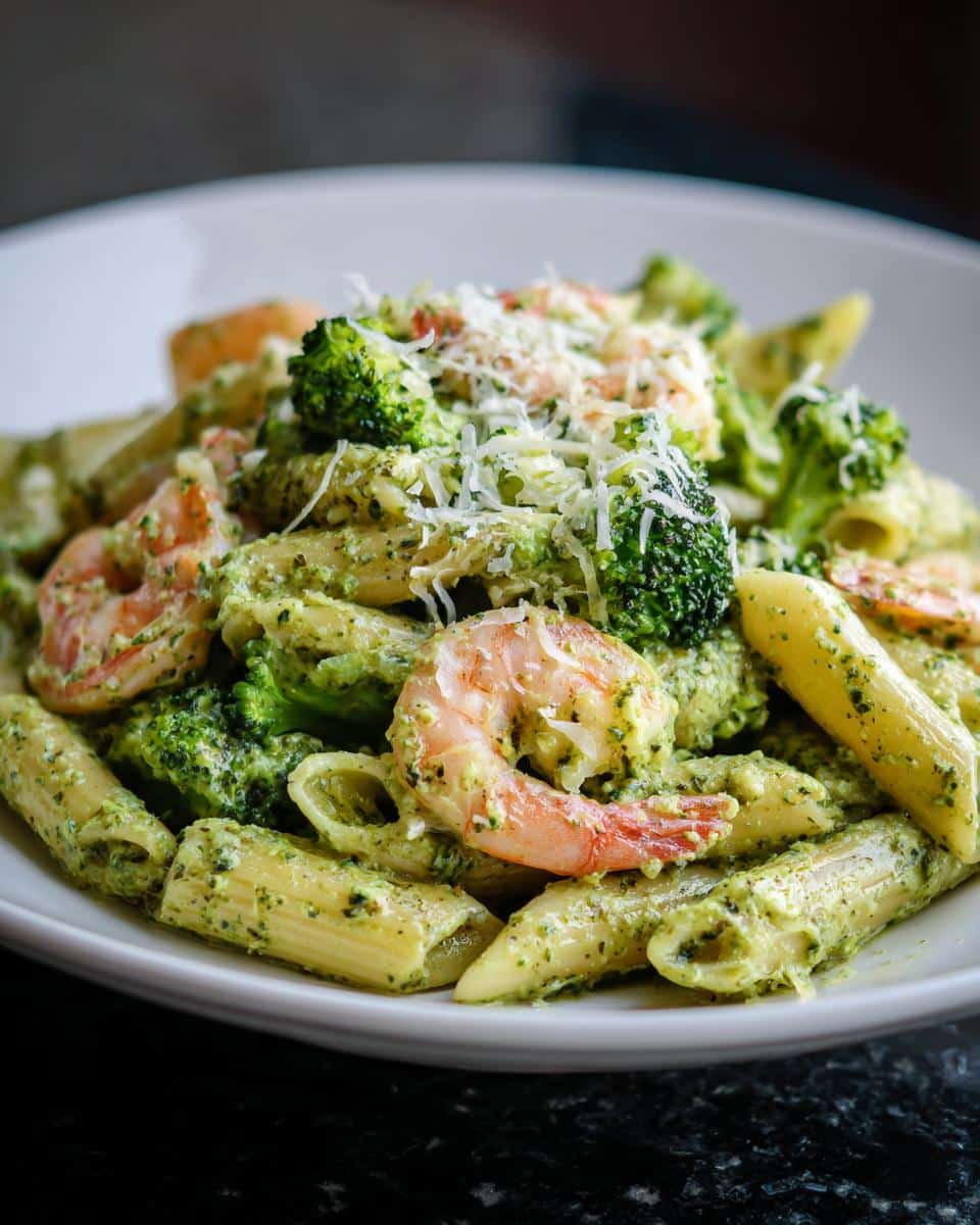 Shrimp and Broccoli Pesto Penne - detail 2