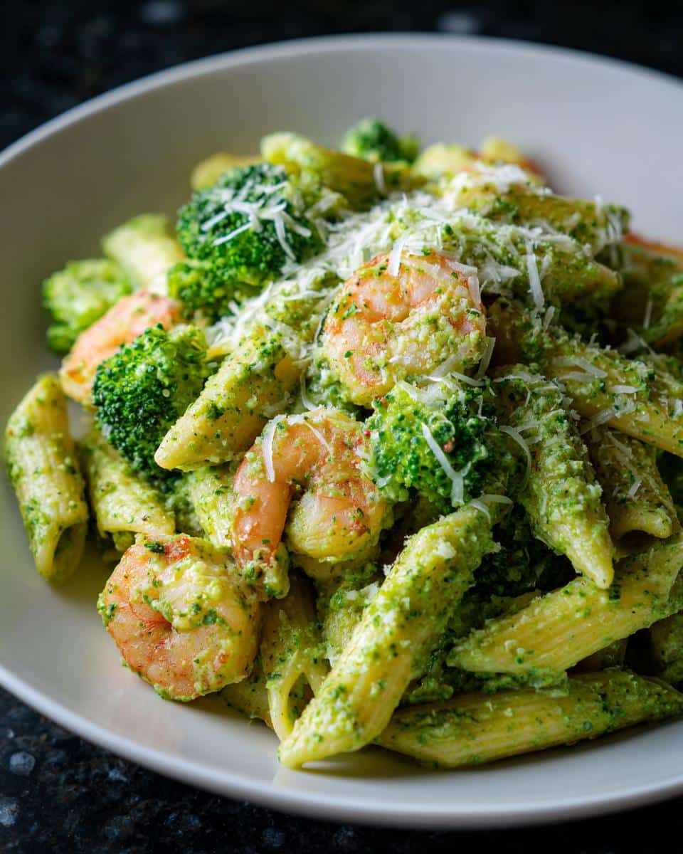 Shrimp and Broccoli Pesto Penne - detail 3