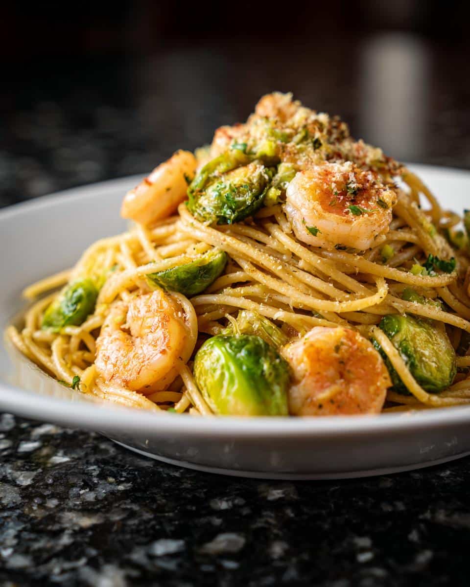 Shrimp and Brussels Sprouts Pasta - detail 3