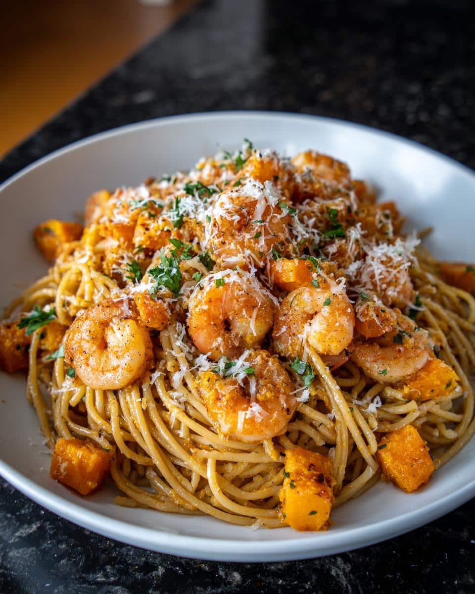 Shrimp and Butternut Squash Pasta - detail 1
