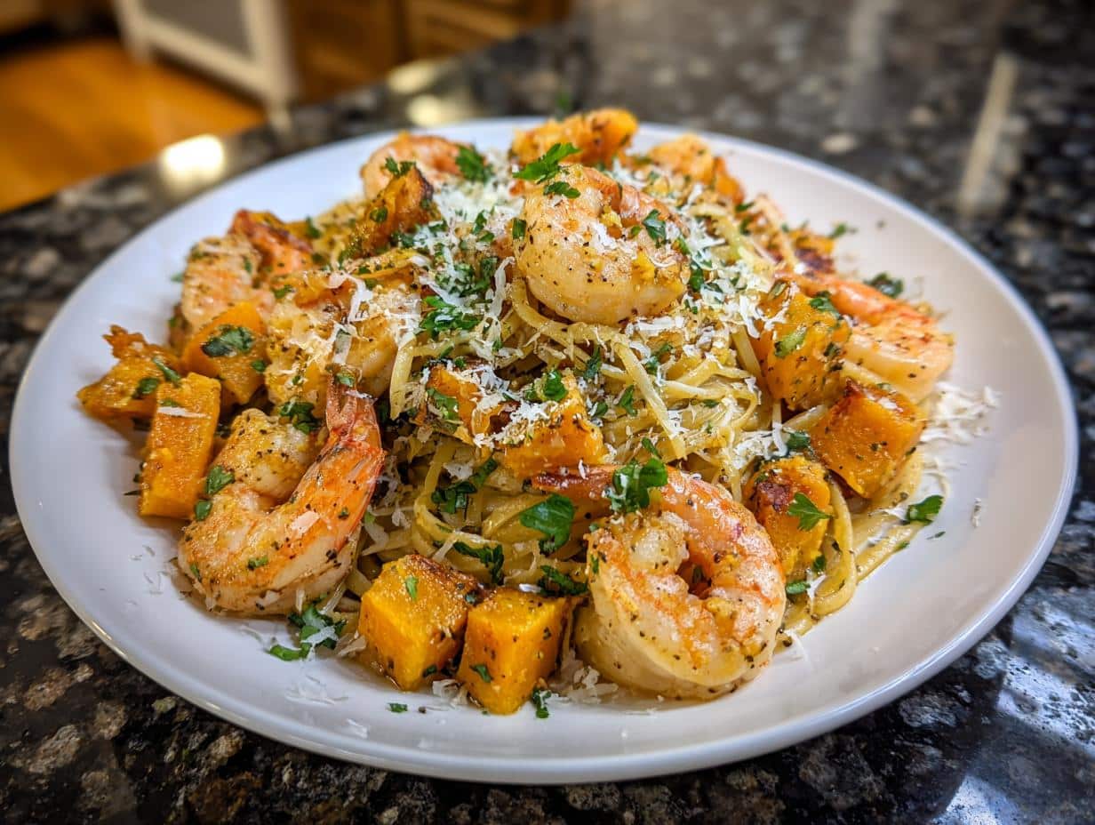 Shrimp and Butternut Squash Pasta