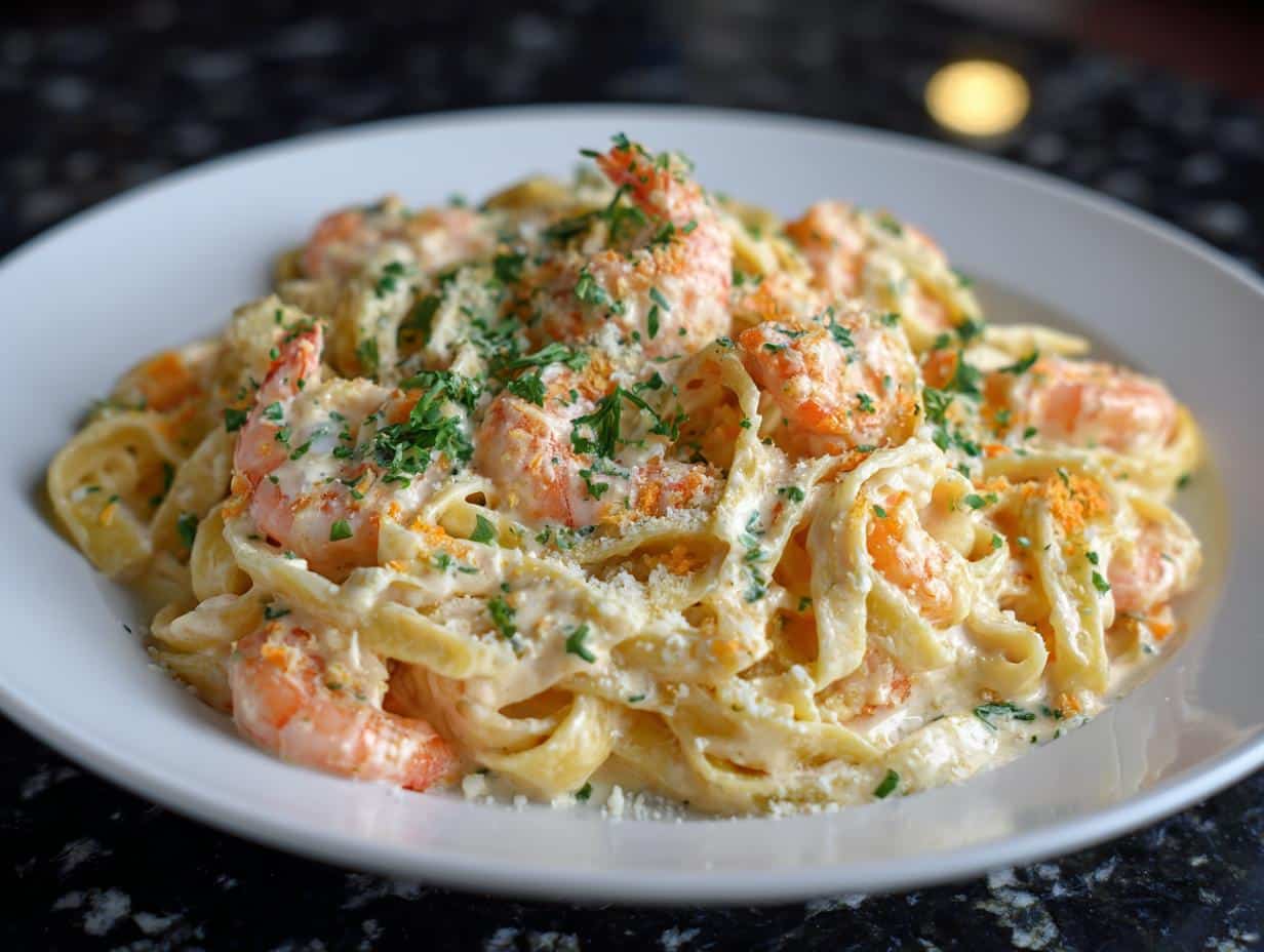 Shrimp and Carrot Creamy Tagliatelle