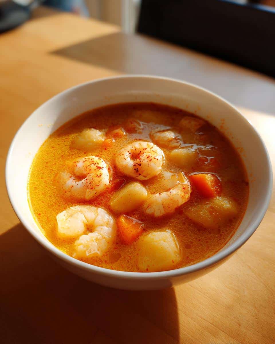 Shrimp and Carrot Ginger Soup - detail 1