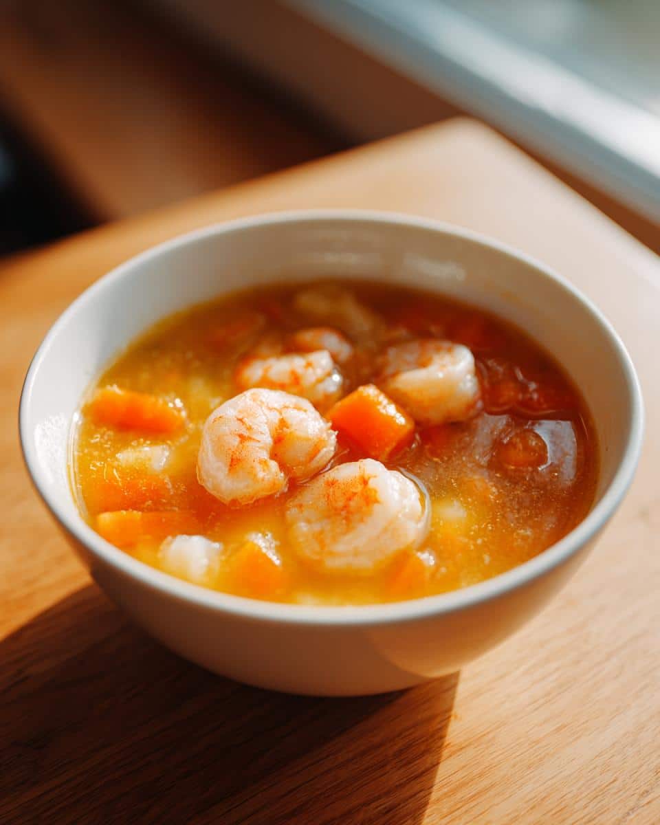 Shrimp and Carrot Ginger Soup - detail 2