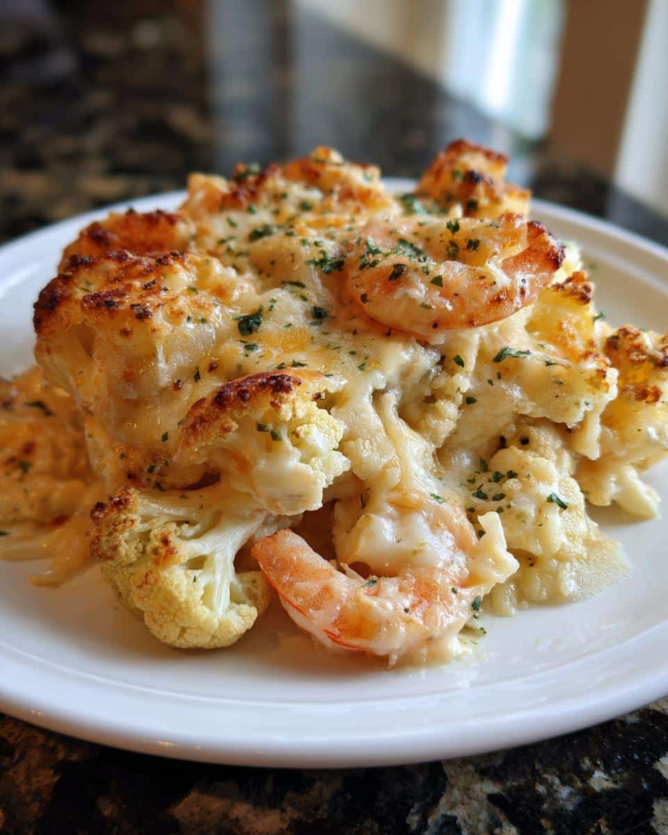 Shrimp and Cauliflower Alfredo Bake - detail 1